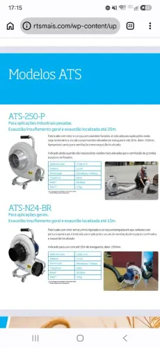 Exaustor industrial nedersman at250