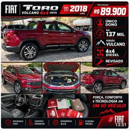 Fiat Toro Volcano 2.0 16V 4X4 TB Diesel Aut. 2018