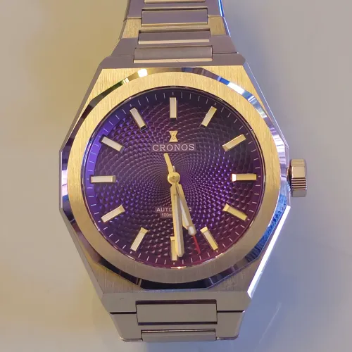 Cronos Perlage L6028 - Automático - Dial Roxo Texturizado - Movimento PT5000