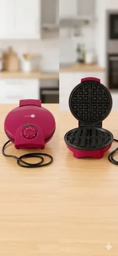 Mini máquina de waffle fun kitchen vermelha 220v
