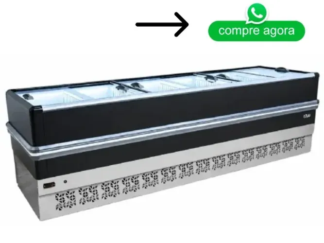 Ilha para Congelados 3M Preta Vidro Reto Polar