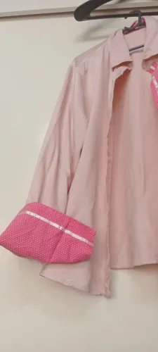 Camisa manga social rosa G