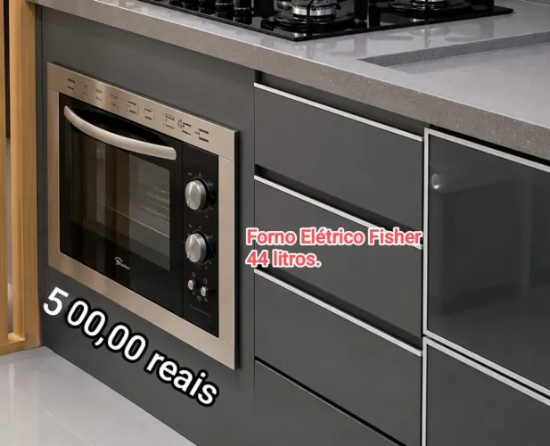 Forno Elétrico Fischer 44l de embutir pouco uso