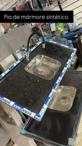 Pia de cozinha com cuba inox