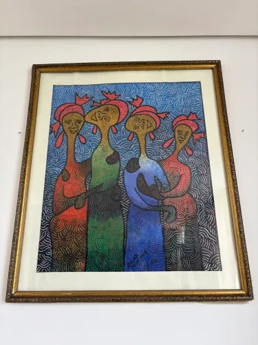 Wall Art?<br><br>?Colorful African Art - Decorative Wall Painting (75x65cm)