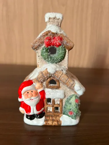 Enfeite Natal Igrejinha Papai Noel
