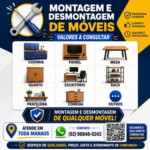 Montagem de Móveis Disponível Dia e Noite