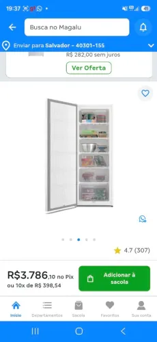 Freeze vertical Electrolux - inverter tecnology, 197 litros 