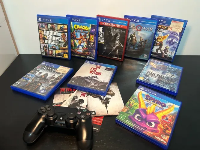 LOTE JOGOS + DUALSHOCK PS4