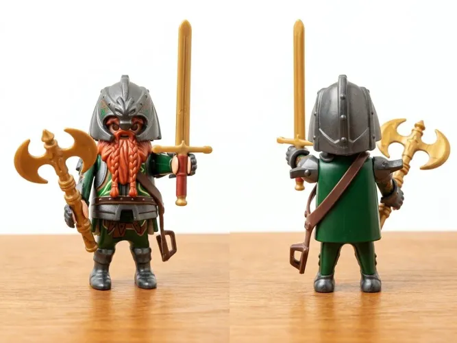 Playmobil importado guerreiro de baixa estatura.