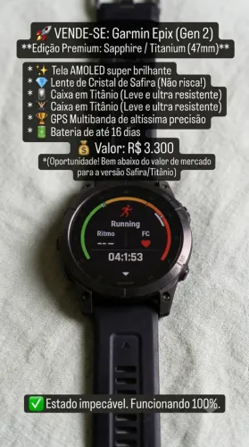 Relógio - Corrida - Garmin Epix (Gen 2)