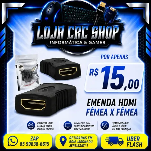 Emenda HDMI x HDMI Fêmea