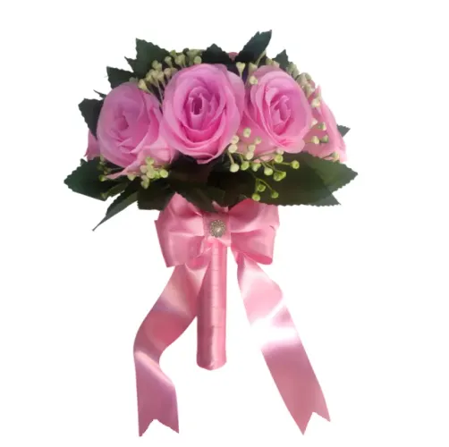 Buquê de Noiva Cartório Igreja Fotos Pré-Wedding - Buquê Rosa