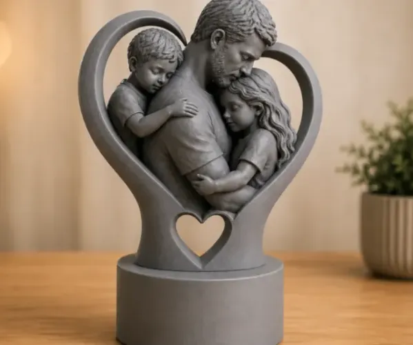 Escultura Pai&Filhos (casal) - 15 cm