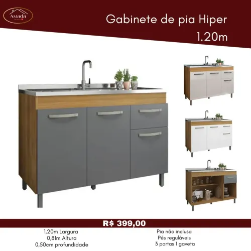 Gani no este de pia hiper 1,20m largura , à pronta entrega
