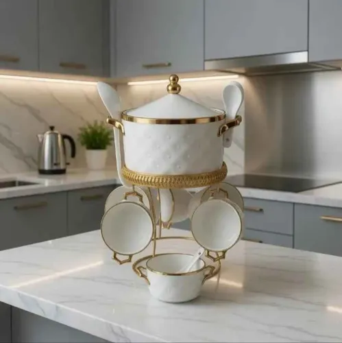 Jogo para caldos e sopas porcelana
