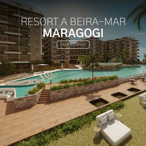 FLAT EM MARAGOGI A BEIRA MAR | STUIDO, 1 E 2 QUARTOS | FLUXO FACILITADO | ALTA VALORIZAÇÃO