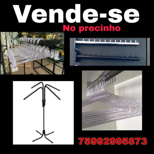 Vendo cabides em acrílico, araras no precinho