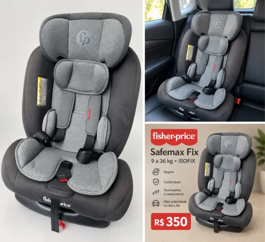 Cadeirinha Fisher-Price Safemax Fix ISOFIX 9 a 36kg