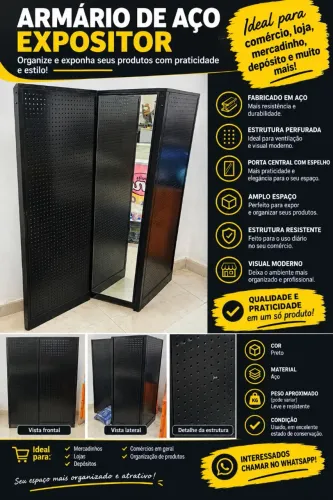 Armário de aço expositor