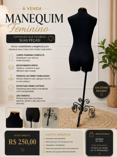 Manequim Feminino com Pedestal - Elegância e Ótimo Custo-Benefício!