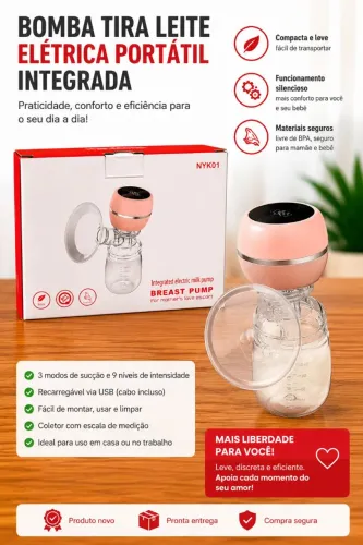 Bomba Tira-Leite Elétrica Portátil Recarregável USB
