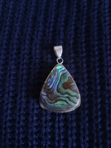 Pingente de Prata 925 Abalone Natural