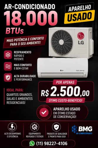 Ar-Condicionado LG 18.000 BTUs Usado - Ótimo Estado
