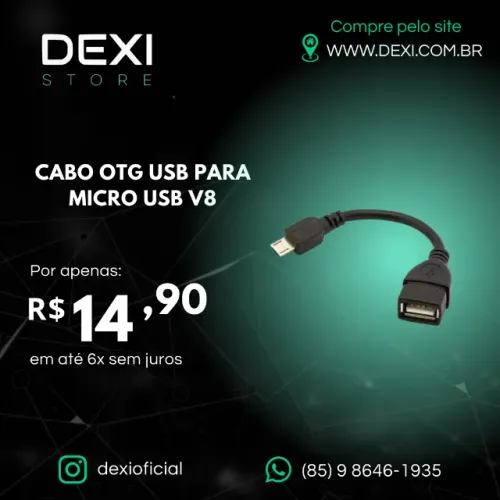 CABO OTG USB PARA MICRO USB V8