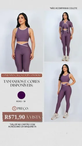 Conjunto top com bojo e legging