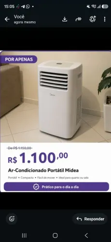 Ar Condicionado Midea Portátil - Praticamente Novo (Oportunidade)