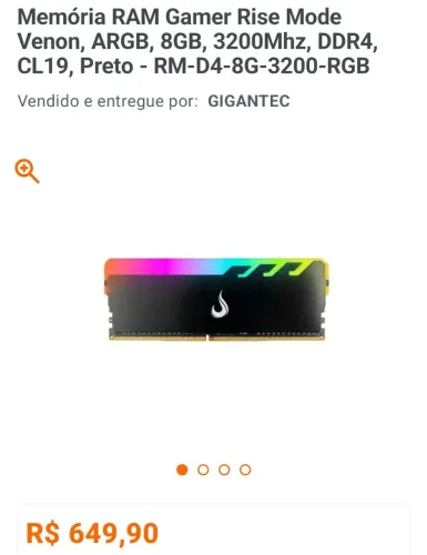 Memória ram 2X8Gb