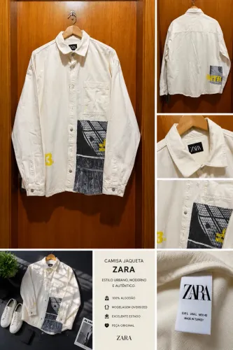 Camisa Jaqueta Zara Oversized Off White Original Tam G/L Streetwear