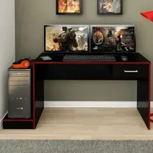 Mesa Gamer Preto/Vermelho