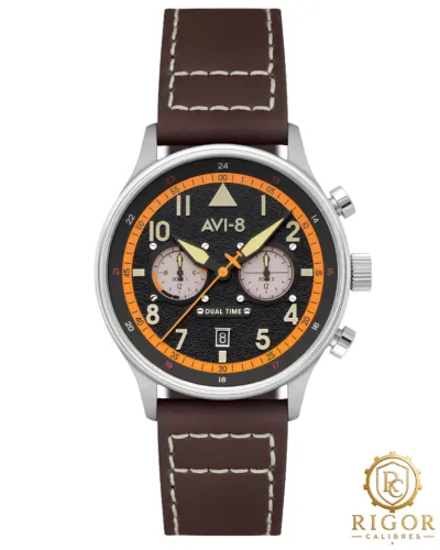Relógio AVI-8 Hawker Hurricane Dual Time IWM: 43mm, GMT, Edição Especial