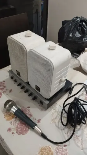 Amplificador e Caixa de som ambiente pra igreja ou loja pouquíssimo uso de qualidade