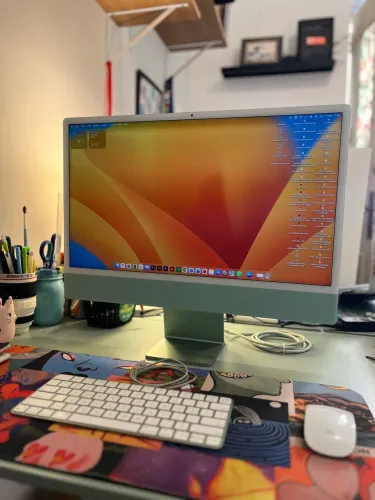 iMac M1 verde completo funcionando perfeitamente | única dona | NF Brasileira