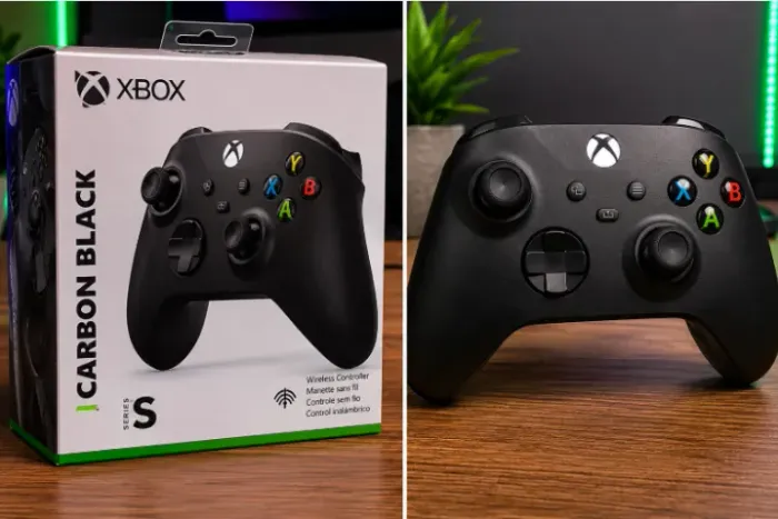 Controle Xbox Series S/X Carbon Black Original + 4 Pilhas Duracell Recarregáveis