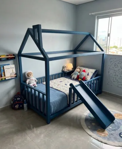 CAMA MONTESSORI TAM SOLTEIRO COM CASINHA