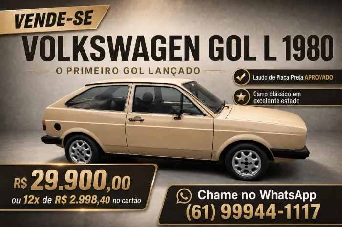 Volkswagen Gol Geração I S 1.6 8V Álcool Mec. 2P 1985