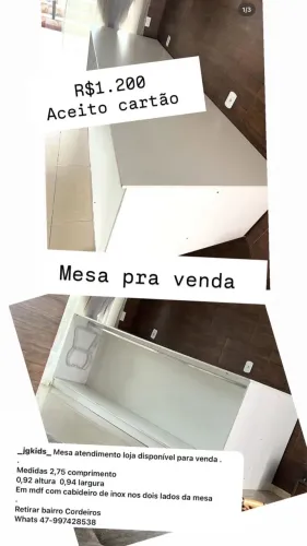 Mesa de Atendimento em MDF