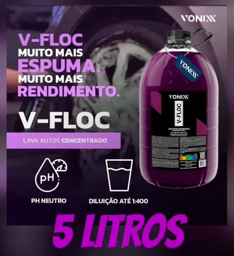 Lava Autos Concetrado V-FLOC 5 LITROS - Vonixx