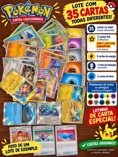 CARTAS POKÉMON ORIGINAIS - LOTE 35 unid