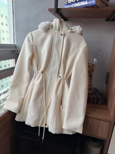 Parka peluciada em lã batida M