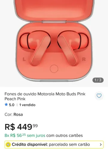 Fone de ouvido Motorola original