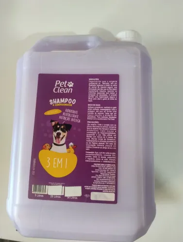 Shampoo e condicionador 3 em 1 para cães e gatos 5l pet clean