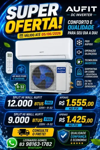 Ar condicionado Split hi wall Aufi 12btu e 9btu inverter 
