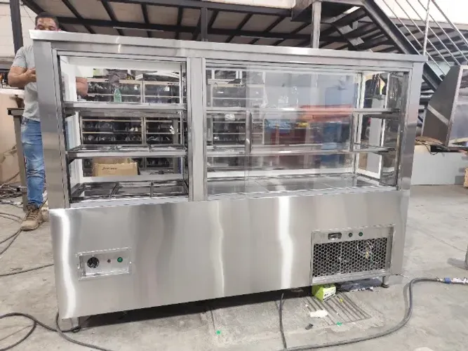 Vitrine estufa inox 1200×600×1250 (quente grande)