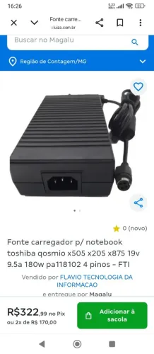  carregador Toshiba original 