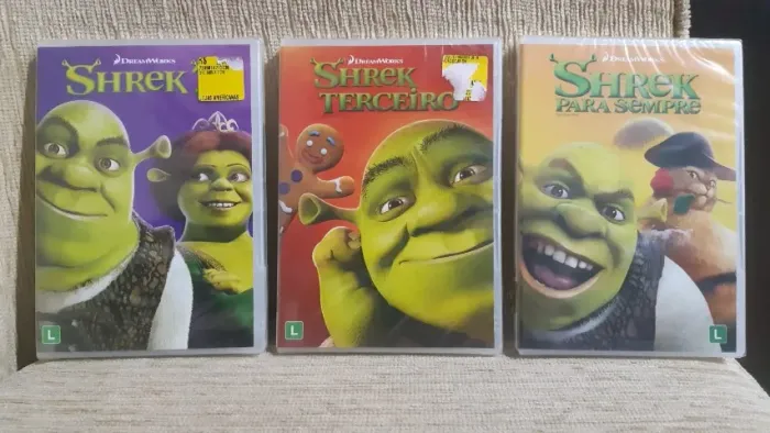 3 DVDS do Shrek Lacrados, novos